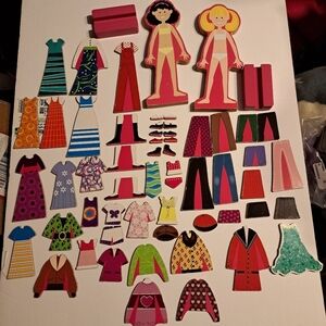 Melissa & Doug magnetic wooden dress up dolls with stands Preowned NO BOX SET #2
